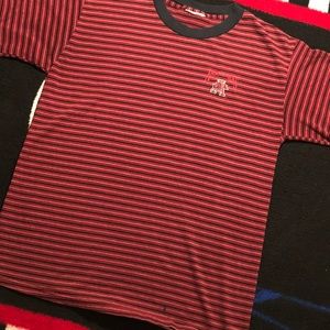Vintage Striped Arkansas Razorbacks Tee